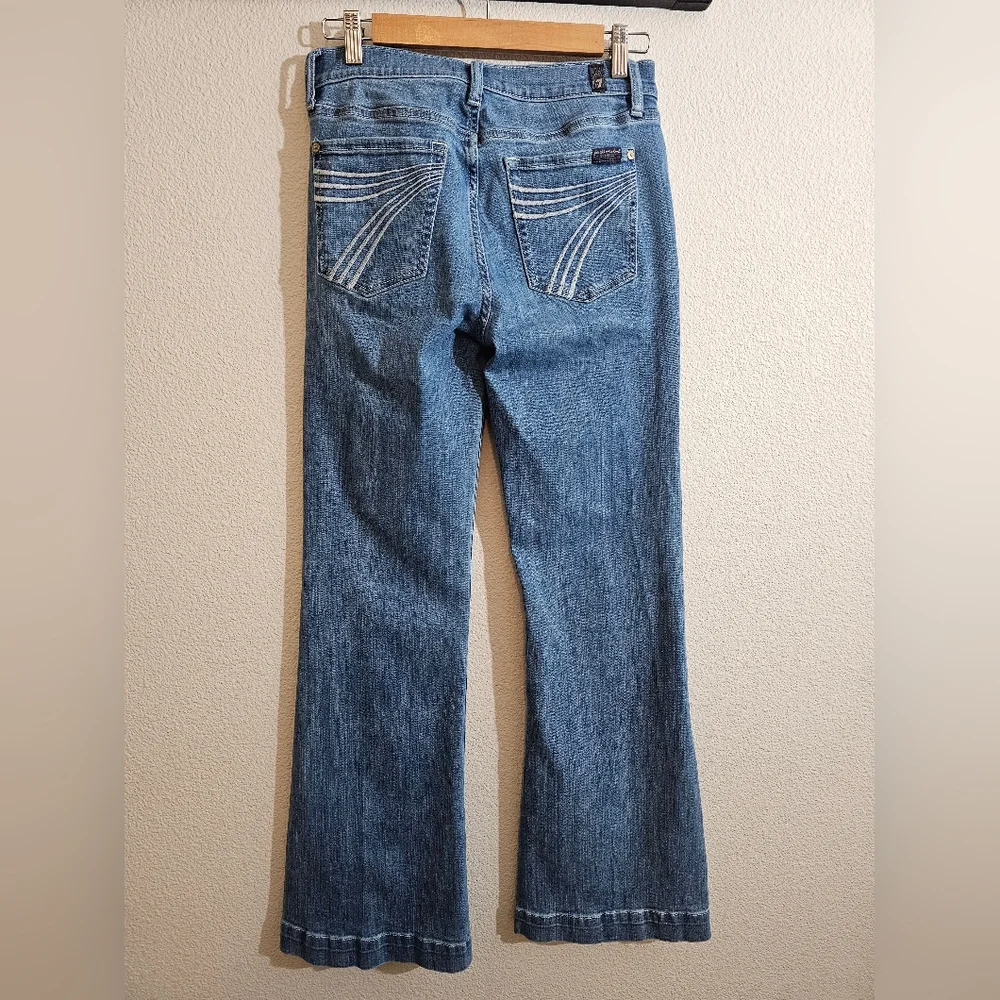 7 For All Mankind Light Blue Flare Jeans - Picture 3 of 9